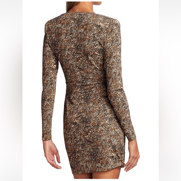 NWT L'agence Mariah Twist Front Cheetah Print Dress M - Picture 3 of 9